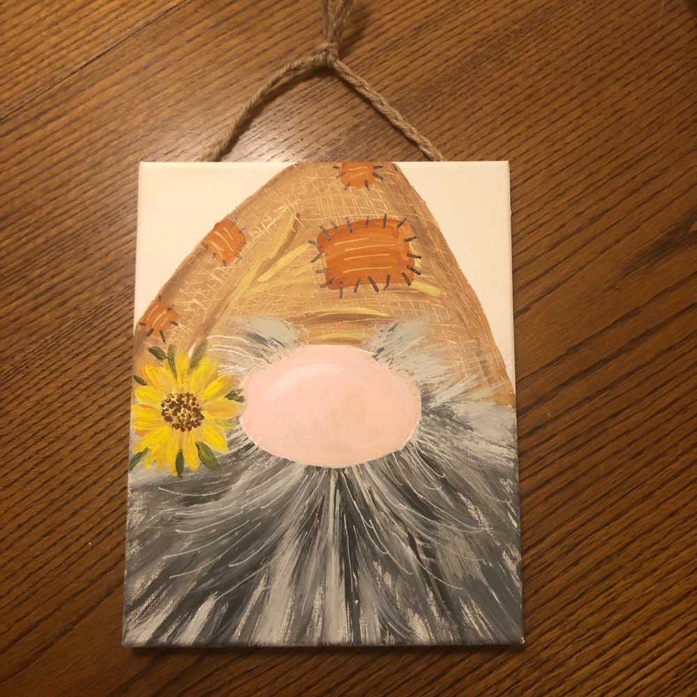 Hand Painted Fall Gnome 8x10 Canvas